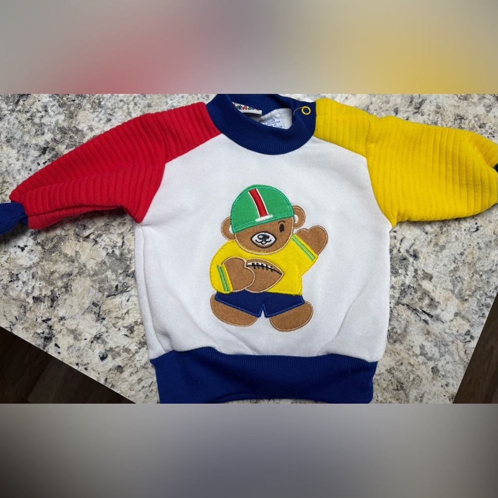 Colorblock Teddy Bear Sweatshirt